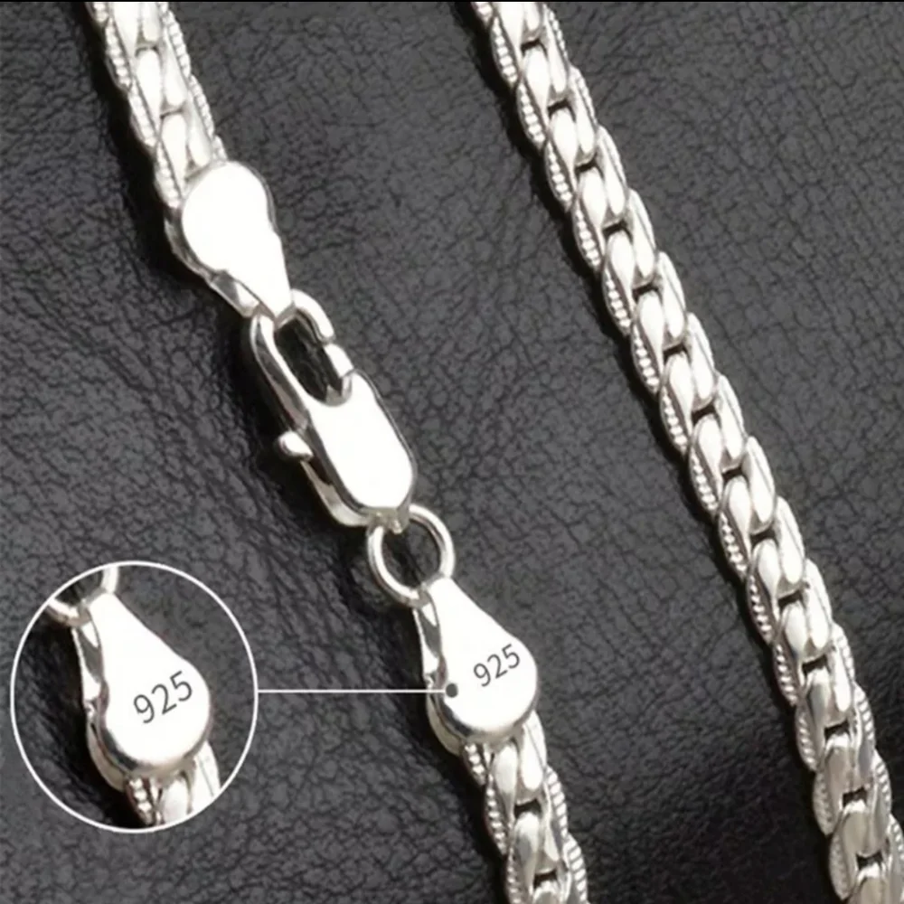 Sterling Silver 925 Stamped Braided Snake Chain 20